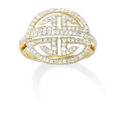 Gold Rings 18k - Fancy 18k Gold Diamond Ring