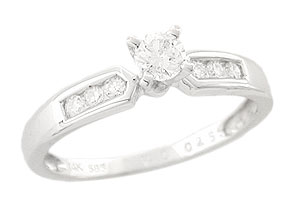 Diamonds Engagement Rings - White Gold Engagement Ring With Diamonds